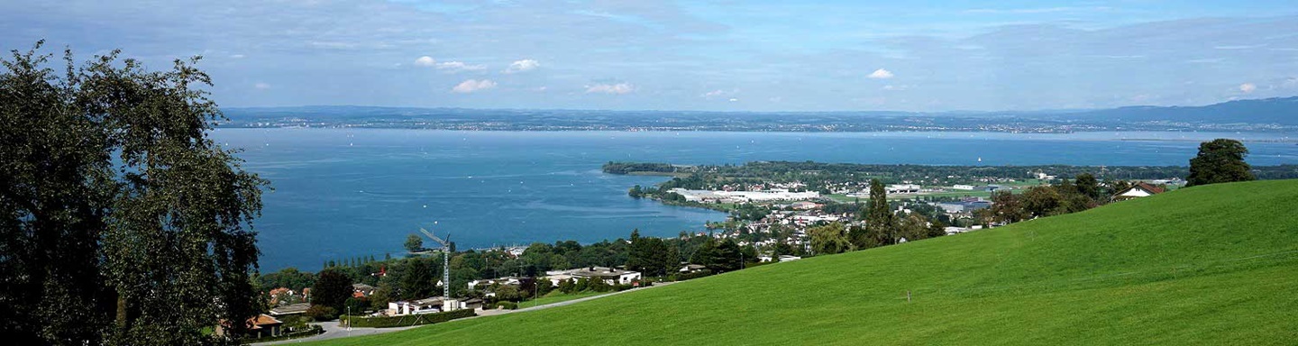 Blick auf Rorschach und den Bodensee.