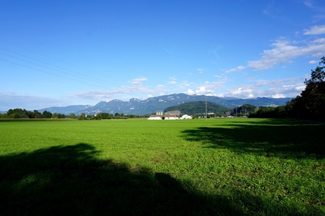 Blick ins St. Galler Rheintal bei Gams.