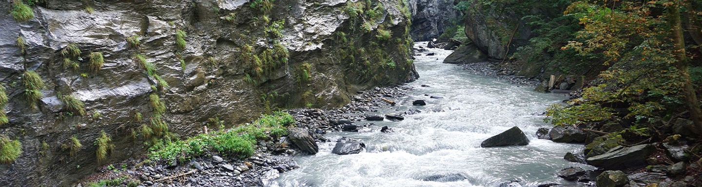 Der Rhein durchfließt die romantische Tamina-Schlucht bei Bad Ragaz.