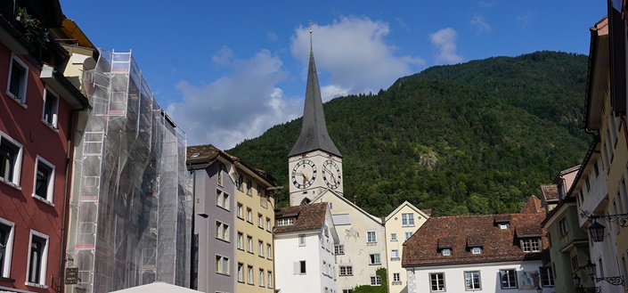 Blick ins Stadtzentrum von Chur.