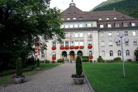 Der Hauptsitz der Rätischen Bahn in Chur.