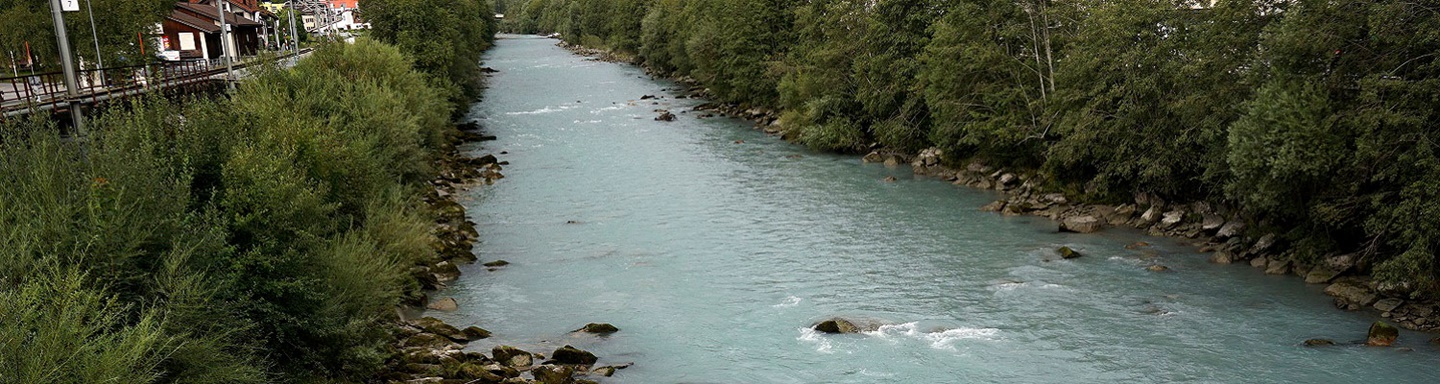 Der Rhein bei Ilanz.